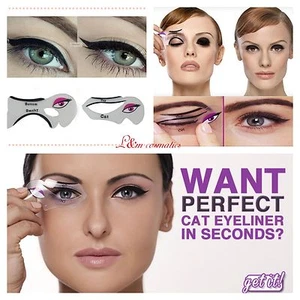 Eyeliner Stencil - Eyeshadow Guide - Smokey Cat -Quick Eye 2 Pcs Makeup Tool Set - Picture 1 of 6
