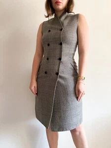 Ralph Lauren Collection Purple Label Wollkleid Zweireiher klassisch kariert 10 - Bild 1 von 18