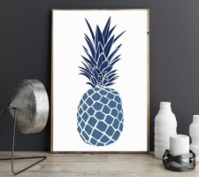 Navy Blue Pineapple Wall Art Funny Poster Home Art Wall Posters (no frame)