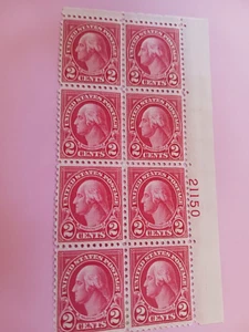 George Washington plate block of 8 - Picture 1 of 1