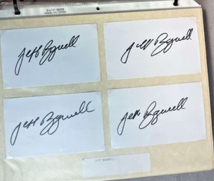 JEFF BAGWELL HOUSTON ASTROS AUTOGRAPHED SIGNED LOT OF 4 INDEX CARDS - Picture 1 of 1