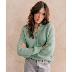 Cárdigan suéter abrigo Sezane de alpaca cuello redondo para mujer - Imagen 1 de 27