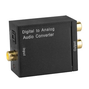 SPDIF Toslink to Analog RCA Stereo Converter Digital Audio Port Signal Adapter - Picture 1 of 9