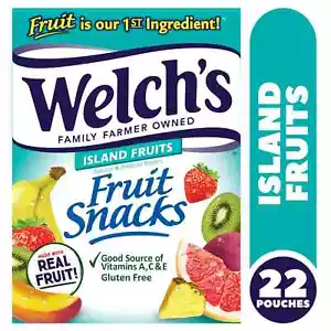 22 Ct Welch's, Made With Real Fruit Fruit Snacks, Island Fruits, .8 oz - Picture 1 of 9