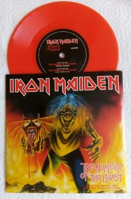 Iron Maiden The Number Of The Beast 2005 Red Vinyl + Poster 7" Single Vinyl. - Image 1 of 4