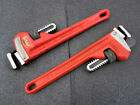 Vintage Ridgid And Master Mechanic 10 Pipe Wrench Heavy Duty Steel Made In Usa