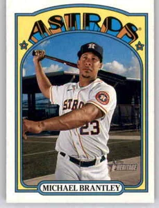 Tarjeta base Heritage Michael Brantley MLB 2021 PWE Astros #54 - Imagen 1 de 2