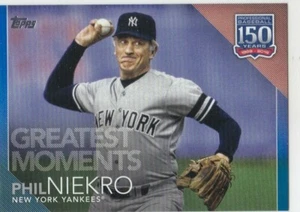 PHIL NIEKRO 2019 TOPPS UPDATE GREATEST PLAYERS BLUE PARALLEL #105-72 YANKEES - Picture 1 of 1