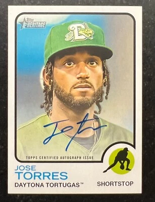 2022 Topps Heritage Minors Real Ones Autograph Jose Torres - Image 1 of 2
