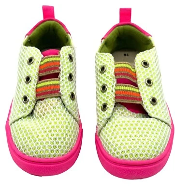 Zapatos Toms para niños pequeños verde neón y rosa intenso talla 8 Foto 1 de 4