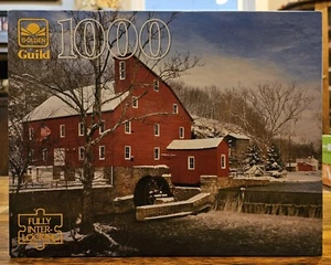 Golden Guild Jigsaw Puzzle Clinton Mill, NJ 1000 Pieces 1993 Red Barn 4710C-59 - Picture 1 of 4