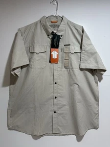 FIELD & STREAM SHORT SLEEVE BUTTON DOWN FISHING SHIRT - XXL - TAN - NWT - Picture 1 of 14