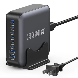USB C Ladegerät mehrere, 350W GaN USB C Ladestation Hub Brick, 8 Port USB... - Bild 1 von 7