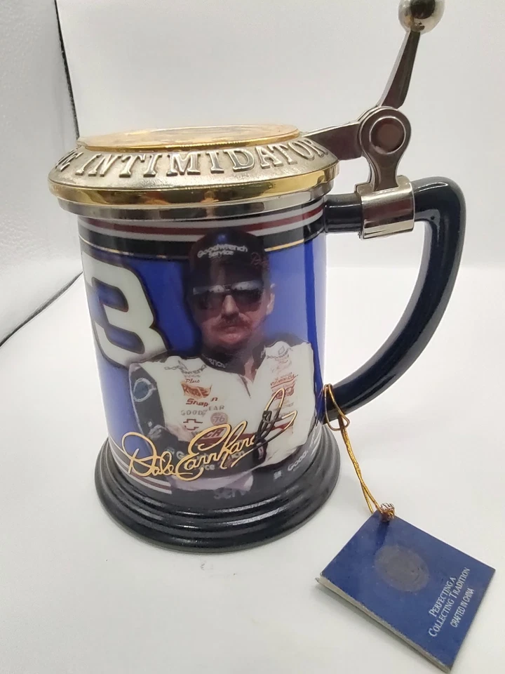 Dale Earnhardt Sr. #3 NASCAR Beer Stein Tankard Collector Mug Lid Franklin Mint - Image 1 of 4