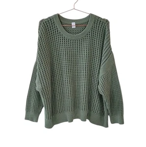Gebrauchter Old Navy 4X grüner moderner durchbrochener Strickpullover Damen - Bild 1 von 11