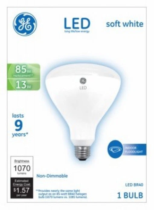 GE Lighting 24261 LED Flood Light Bulb, Soft White, 1070 Lumens, 13-Watts - Quan - Image 1 of 1