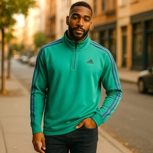 NWT Adidas Golf Men's Classic 1/4 Zip Pullover Emerald Green Medium - Bild 1 von 7
