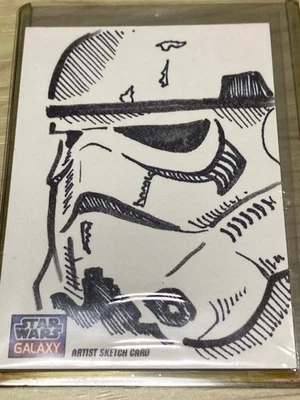 Topps Star Wars Galaxy 1/1 Original Artist Sketch Card Stormtrooper Artwork jp - Image 1 of 2