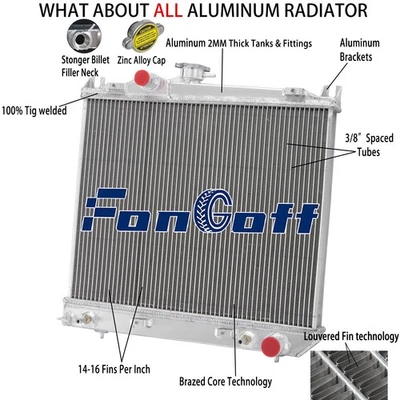Upgrade 3 Rows Aluminum Radiator For 1987-1999 Dodge Dakota 2.2/2.5/3.9L TSM - Image 1 of 4