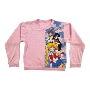 Vtg 90’s Sailor Moon Girls Small 8/10 Years Pink Long Sleeve Pullover Sweatshirt - Picture 1 of 6