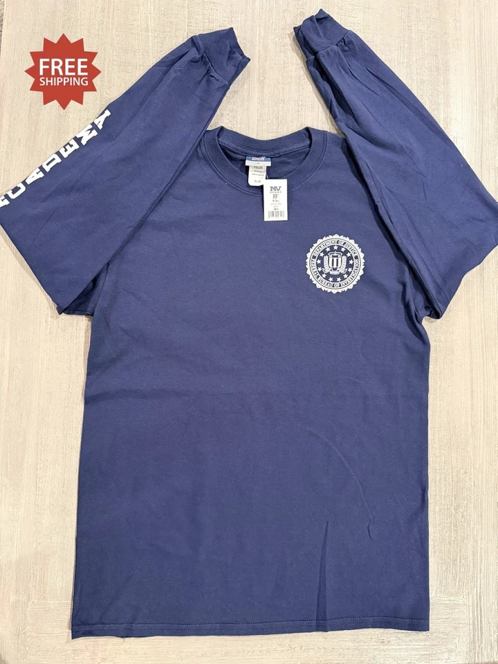 “FBI ACADEMY QUANTICO” Navy Blue Long Sleeve T-Shirt - Size M - New With Tags! - Image 1 of 4