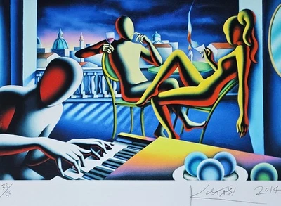 MARK KOSTABI Flirting at the Boomboom 2014 HAND SIGNED GRAFFITI WINE ART 38/50 - Image 1 of 4