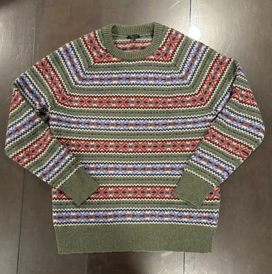 J Crew Soft Lambswool Blend Fair Isle Crewneck Sweater Holiday Striped S Nordic - Image 1 of 4