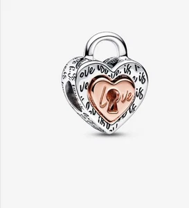 Pandora Bicolor Vorhängeschloss Teilbares Herz-Charm ( 782505C00 ) - Bild 1 von 3