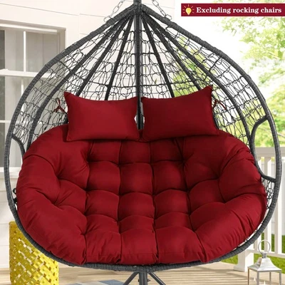 Cojín de silla oscilante doble hamaca solo cojín de silla de huevo engrosado Foto 1 de 4