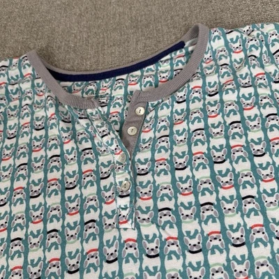 Cuddl Duds Women's Puppy Soft French Bulldog Pattern Pajama Top Frenchie XL - Image 1 of 4