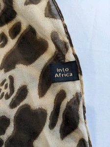 Scarf INTO AFRICA Rectangular Animal Print Beige/ Browns Quality Feel Versatile - Picture 1 of 3