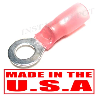 (10 PCS) 3M Heat Shrink Ring Terminals 5/16" Stud Eyelet - 8 Gauge Marine Wire - Image 1 of 3
