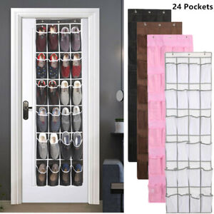 Over The Door Shoe Organizer Rack Hanging Storage Holder Bag Closet 24 Pockets