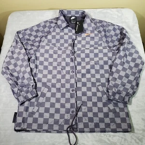 Nike Coaches Jacket Icon Clash Checked Women's Size Small Oversized Fit - Picture 1 of 7