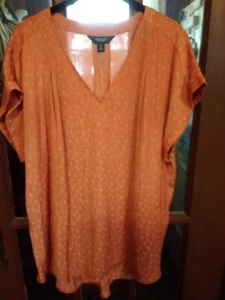Simply VERA WANG XL Tunic Apricot V Neck Cap Sleeve Casual Comfort Blouse Top 1X - Picture 1 of 11