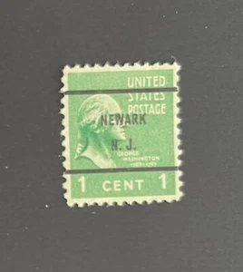 Newark, New Jersey Type 61 Precancel - 1 cent Washington Prexie - U.S. #804 - NJ - Picture 1 of 1
