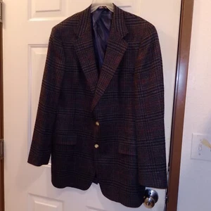 Austin Reed Vintage 44 x 31 Herringbone Tweed Wool Blazer Sport Coat Made in USA - Picture 1 of 10