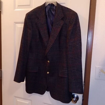 Austin Reed Vintage 44 x 31 Herringbone Tweed Wool Blazer Sport Coat Made in USA - Image 1 of 4