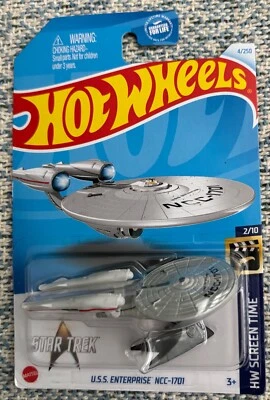 HOT WHEELS STAR TREK U.S.S. ENTERPRISE NCC-1701 with Black Display Stand - Image 1 of 2