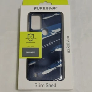 Wiko Voix Phone Case Pure Gear Slim Shell- Dark Blue Light Blue & Silver Design - Picture 1 of 11