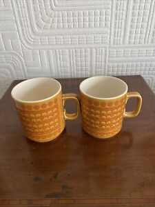 Pair Of Vintage Hornsea Saffron Mugs
