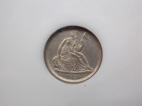 1837 Seated Liberty SILVER Half Dime H10c NGC AU58 #014 About Unc ECC&C, Inc Cover