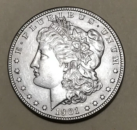 1901  0  Silver Morgan Dollar  Nice  AU  Quality Coin      (1281) Cover