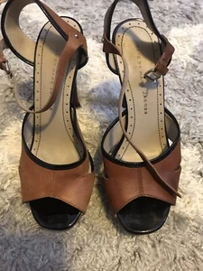 Authentic Marc By Marc Jacobs Women's Platform Ankle Pumps Suede Brown Size 37 - Picture 1 of 12