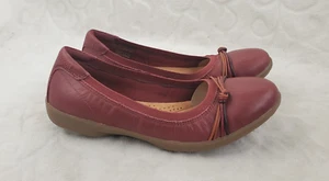 Clarks Collection Leather Ballet Flats Meadow Rae Chestnut Red Leather Size 7 - Picture 1 of 12
