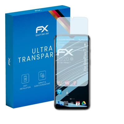 atFoliX 3x Screen Protection Film for OnePlus 7 Screen Protector clear - Image 1 of 4