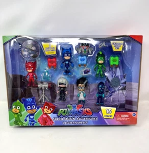 PJ Masks Super Moon Adventure Deluxe Figure Set 15 Pieces Light-Up Jetpacks - Afbeelding 1 van 3