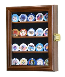20 Casino Chips / Coin / Poker Chip Coins Display Case Holder Wall Rack Box-Lock - Picture 1 of 27