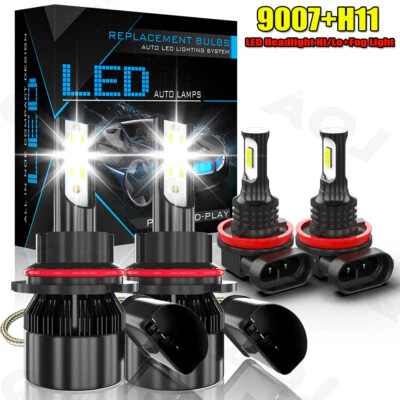 For Nissan Sentra 2000-2004 4x High&Low Beam LED Headlight Fog Light Bulbs Kit - Imagem 1 de 4