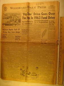 Newspaper WOODWARD DAILY PRESS Nov 27, 1962 Kennedy [Y59Vb6b] - Picture 1 of 3
